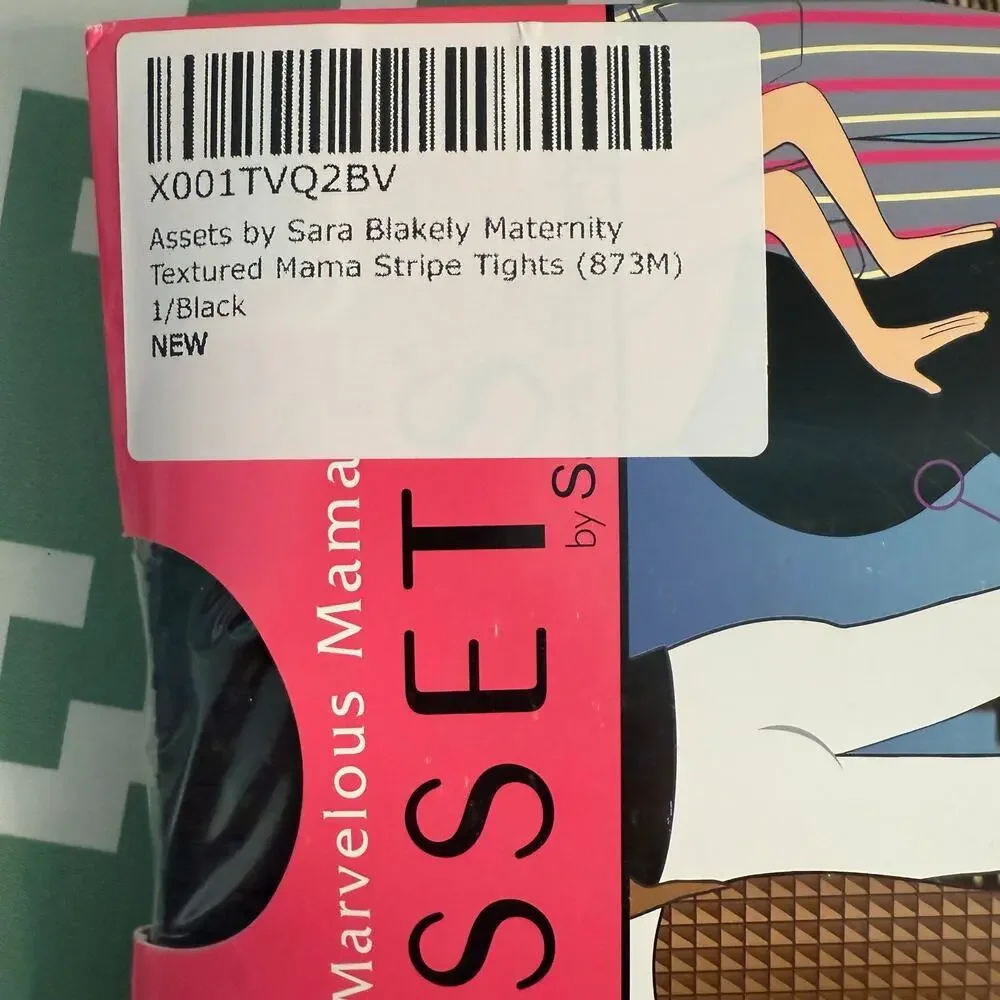 Spanx Maternity Tights Size 1 Xs S Pantyhose Hosiery Textured Stripe Black NEW